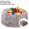 thumbnail image 4 of Garvee Fluffy Bean Bag Covers Only, Soft PV Velvet Bean Bag Chair Cover for Living Room Bedroom, No Filling Brown/White - Medium, 4 of 5