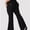 Black, variant on PISONIC Plus Size Flare Leggings for Women with Pockets High Waist Yoga Pants Bootcut Bell Bottom Workout