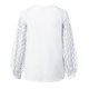 thumbnail image 5 of ICHUANYI Clearance Fashion Woman V Neck Hollow out Long Sleeve T Shirt Solid Blouse Tops(White, XXL) ICHUANYI WER2023081001665, 5 of 5