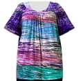 thumbnail image 1 of A Personal Touch Women's Plus Size V-Neck Pullover Top Watercolor Mix - 1X, 1 of 3