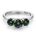 thumbnail image 3 of Gem Stone King 925 Sterling Silver Green Mystic Topaz Engagement Ring for Women | 2.10 Cttw | Round 6MM | Gemstone November Birthstone | Size 6, 3 of 6