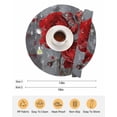 thumbnail image 6 of 15 Inch Round Placemats Set of 6, Red Roses Non Slip Heat Insulation PP Table Mats, Valentine's Day Crystal Butterflies Floral Washable Place Mats for Kitchen Dining Party Table Decor, 6 of 7