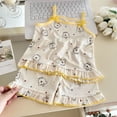 thumbnail image 2 of KPOPLK Girls Tank Top Pajamas Summer Baby Girls Cotton Shorts PJS Set Infant Clothes for Tween/Teens Yellow Size 18-24 Months, 2 of 4