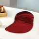 thumbnail image 4 of Sombrero de visera informal de verano para mujer, sombrero de para el pelo, moño desordenado, diadema, sombrero para el sol , Rojo, 4 of 8