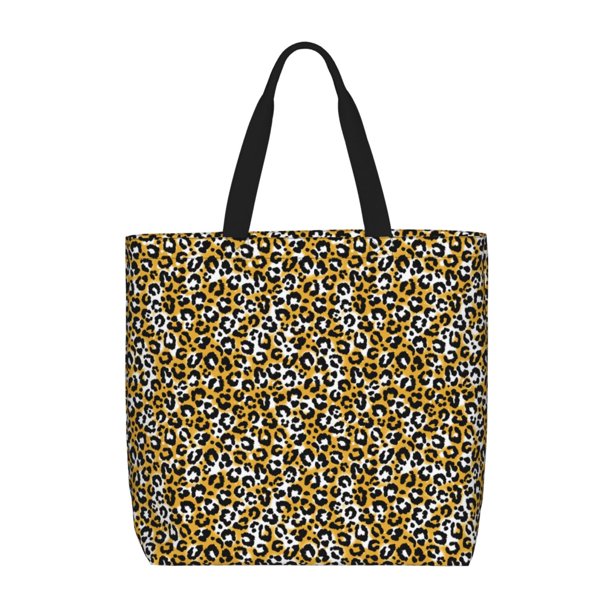 Fotbe Leopard Bolsa Tote con Estampado para Mujer, Bolsos con Cremallera, Bolsa de Hombro Casual de Gran Capacidad con Bolsillos Internos