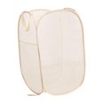 thumbnail image 3 of Cesta de almacenamiento de ropa plegable Malla de nailon Organización de artículos diversos de gran tamaño Bolsa de ropa sucia Cesta de almacenamiento Beige BLESIY Contenedor de cesta de almacenamiento, 3 of 6
