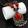 thumbnail image 6 of Women Vintage Bohemia Style Pendant Long Chain Sweater Necklace Jewelry Charm, 6 of 7