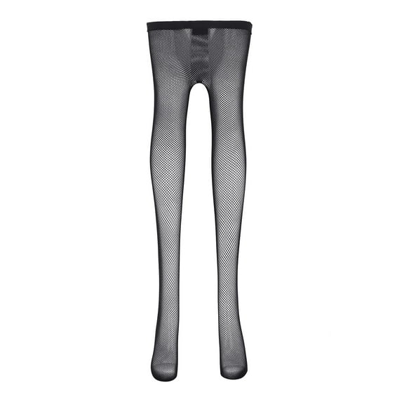 Hjtefg Girls' Fashion Tights - Ripped Mesh Leggings, Trendy Fishnet Stockings for Kids,Color: Black Size: 6-12 Years