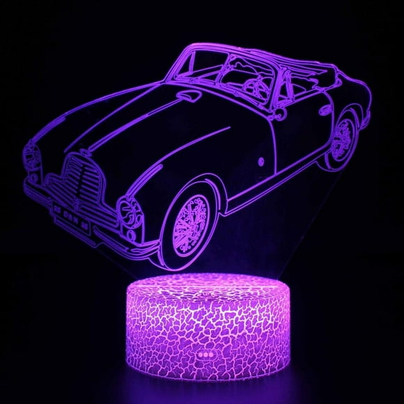 Police car Shape 3D LED Night Light USB Bulb Decor Bedroom Sleep Light 16 Color changeUSB Base Boy Toy Gift Remote Control