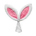 thumbnail image 2 of QuanTara Easter Bunny Ear Tree Topper, 11.02x8.66in White Cloth Christmas Tree Decoration with Spring Base, Festive Party Topper for Medium Large Trees, 2 of 7