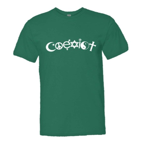 PleaseMeTeesâ„¢ Mens Classic Arched Coexist Religion Symbols HQ Tee