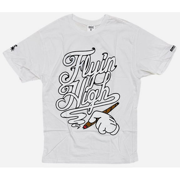 Crooks & Castles Men's T-Shirt Flyin High Short Sleeve Crewneck Tee (Large, White)