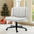 thumbnail image 2 of Modern Home Office Chair, Upholstered Fabric Criss Cross Swivel Desk Chair with Smooth Wheels, Adjustable Height Computer Chair for Study, Work & Gaming, 2 of 8