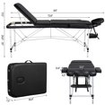 thumbnail image 3 of Topeakmart 3-Fold Adjustable Portable Massage Table with Backrest/Headrest/Armrest/Hand Pallet Black, 3 of 8
