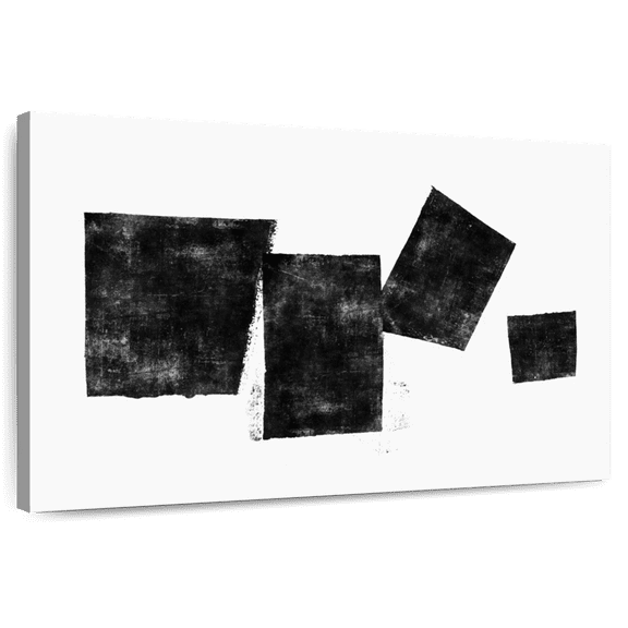Elephant Stock White To Black Abstract Iv Wall Art - Horizontal Canvas Wall Art - Lobby Wall Decor - Abstract Canvas - White And Black Decor - 12" x 8"