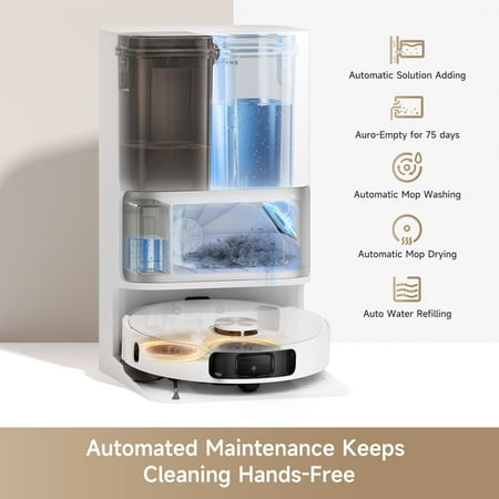 Dreame 2-in-1 Robot Vacuum and Mop, 10000Pa Suction, MopExtend, Self-Emptying Base for 75 Days of Cleaning, Self-cleaning and drying mops, Carpet Boost, DuoScrub Mopping System, L10s Ultra Gen2