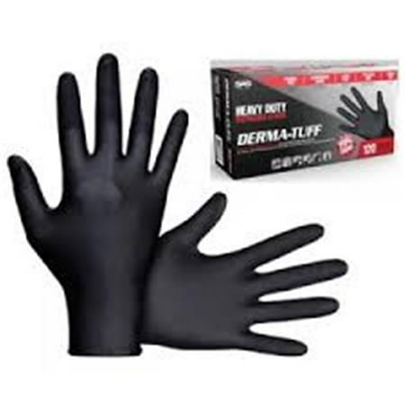 

SAS Safety SAS-66582 Derma Tuff PF Heavy Duty Disposable Nitrile Gloves Medium - 6 Mil