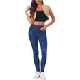 thumbnail image 2 of INSPIRE CHIC Womens Casual Crop Denim Cardigan Cap Sleeve Jean Jacket Shrug M Khaki, 2 of 6