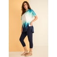 thumbnail image 3 of Roaman's Women's Plus Size Printed Slub Tunic Top, 3 of 6
