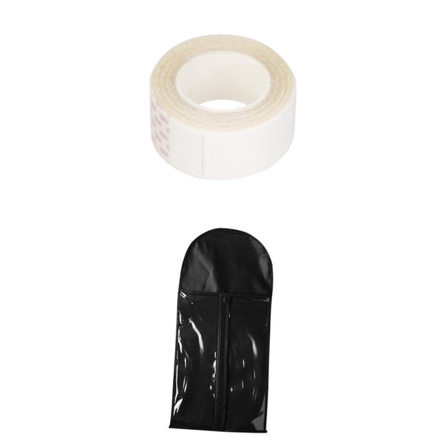 Estuche para peluca Estuche protector para bolsa Negro con cinta para peluca de doble cara 300cmx2cm Zulema Bolsa de almacenamiento de peluca