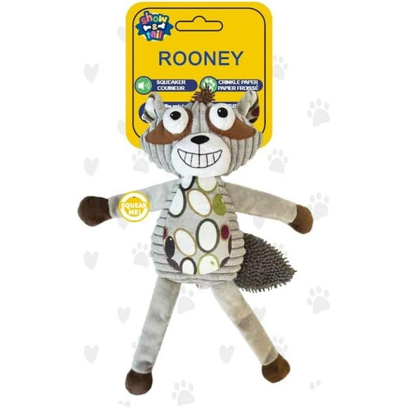 Rooney Plush Squeak Toy, Endearing Design with Crinkle Paper and Squeaker toy, 16 inch
