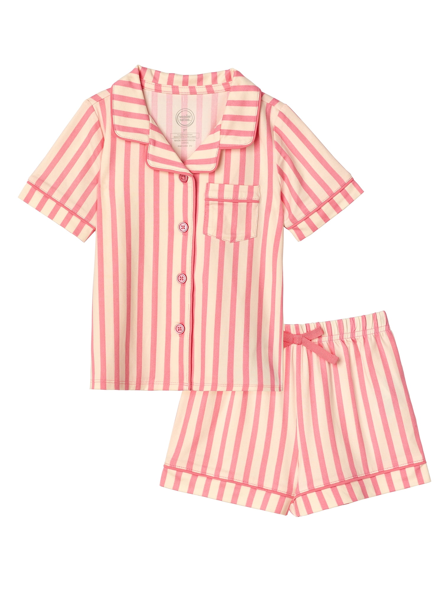 Wonder Nation Toddler Girl Pajama Set, 2-Piece, Sizes 2T-5T