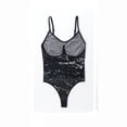 thumbnail image 4 of ZQUUVOU Women's Thong Shapewear Tummy Control Adjustable Strap Seamless Bodysuit Sculpting Snatched Waist Body Suit Black C, 4 of 4
