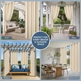 thumbnail image 5 of 1 Panel Outdoor Curtains for Patio Waterproof 54"x95" Brown Stripe Weatherproof Privacy Outsides Curtains, Modern Farmhouse Texture Geometric Grommet Thermal Drapes for Cabana Porch Pergola, 5 of 8
