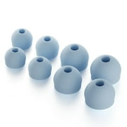 CURVD Replacement Earplug Tips Set: 4 Pairs (XS/S/M/L) Soft Silicone Noise-Reducing Eartips (Blue)