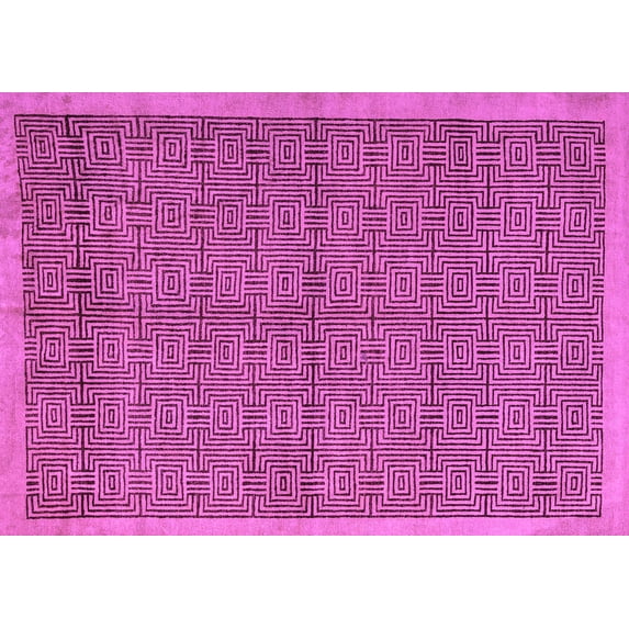 Ahgly Company Indoor Rectangle Abstract Purple Modern Area Rugs, 3' x 5'