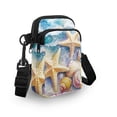 thumbnail image 3 of HELLHERO Starfish and Conch Patterns Crossbody Sling Bag for Adult Polyester Messenger Bag with Zipper, 3 of 7