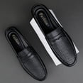 thumbnail image 4 of Men's Casual Loafers Slip On Leather Shoes Lightweight Driving Shoes Moccasins Classic Penny Loafer Flats Boat Shoes Outdoor Walking Shoes, 4 of 11