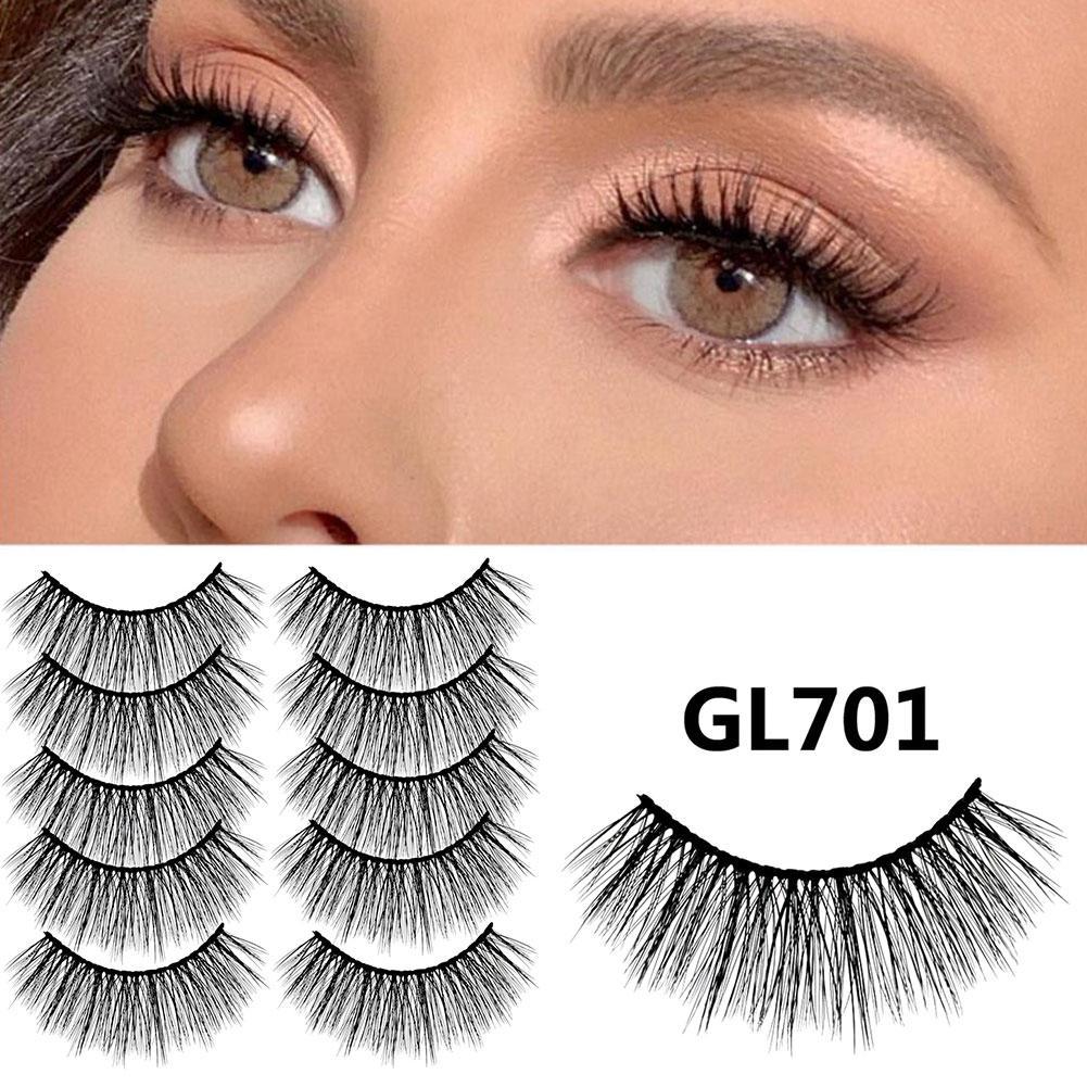 New 5 Pairs Magnetic Eyelashes Reusable Triple Magnet False Eye Lashes.Extension L0E3