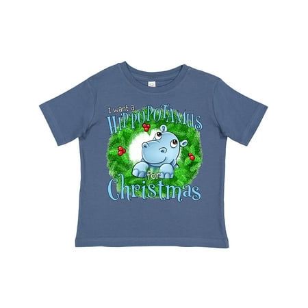 

Inktastic I Want a Hippopotamus for Christmas Gift Toddler Boy or Toddler Girl T-Shirt