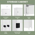 thumbnail image 6 of Gzxs Bathroom Cabinet, Storage Cabinet with 2 Drawers & 2 Doors & Adjustable Shelf, Kitchen Pantry Cupboard, for Living Room, Dining Room, Entryway, 23.6"L x 11.8"W x 43.3"H, White, 6 of 10