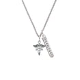 thumbnail image 2 of Delight Jewelry Silvertone Registered Nurse Caduceus Silvertone Fearless Bar Charm Necklace, 23", 2 of 4