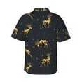 thumbnail image 3 of Goofa Christmas Deers Hawaiian Shirt for Men, Unisex Summer Beach Casual Short Sleeve Button Down Shirts,Aloha Tropical Floral print shirt-Small, 3 of 9