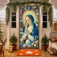 thumbnail image 6 of Uutvery Religious Christmas Door Cover, Nativity Scene Door Hanging with Savior Mary Three Kings, for Church Home Decor Holiday Celebration, Festive Banner for Christmas, 70.87x35.43 inches, 6 of 6