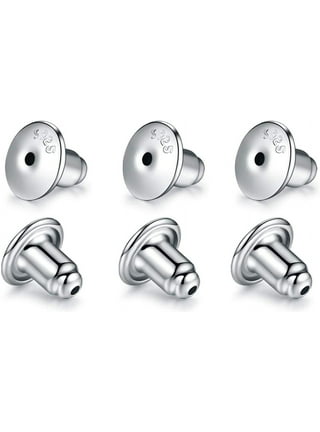 Earring Backs,Solid 925 Sterling Silver hypoallergenic large earring backs  for droopy ears, Adjustable Earring Lifts
