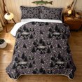 thumbnail image 2 of Manfei Rustic Bear Quilt King, Fashion Leopard Print King Coverlet Set, Gray Black, Gray Reversible, 3pcs, 1 Bedspread and 2 Pillowcases, 2 of 7