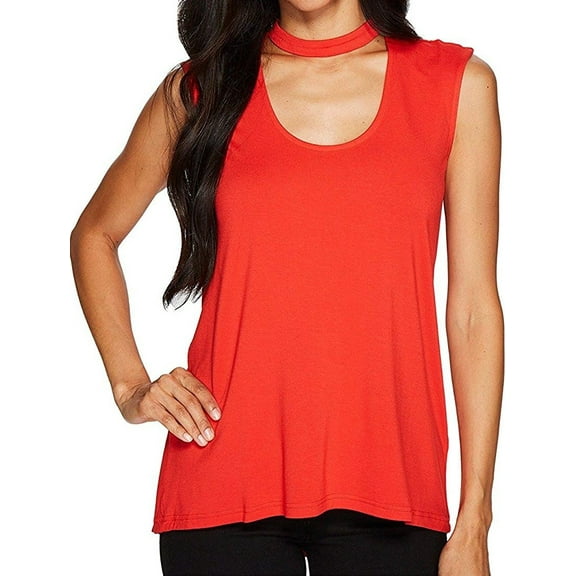 Vince Camuto NEW Red Women's Size Small PS Petite Choker Knit Top