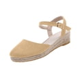 thumbnail image 6 of Xucatan Closed Toe Wedge Sandals for Women, Espadrille Platform Slippers with Breathable Canvas Upper, Non Slip Rubber Outsole Casual Summer Shoes, Versatile Plus Size Design for Spring Daily Gift, 6 of 8