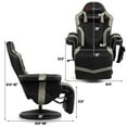 thumbnail image 2 of Goplus Massage Gaming Recliner Reclining Racing Chair Swivel Gray, 2 of 10