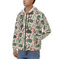 thumbnail image 3 of Wukai Armadillo Print Men's Zip-Up Hoodie,Fleece Full-Zip Hoodie for Men, Hooded Sweatshirt-X-Large, 3 of 5