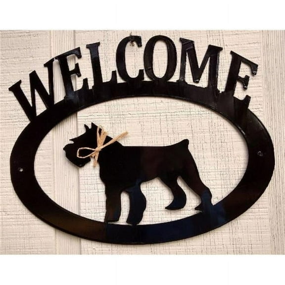 The Lazy Scroll schnauzerwelcome Schnauzer Metal Welcome Sign