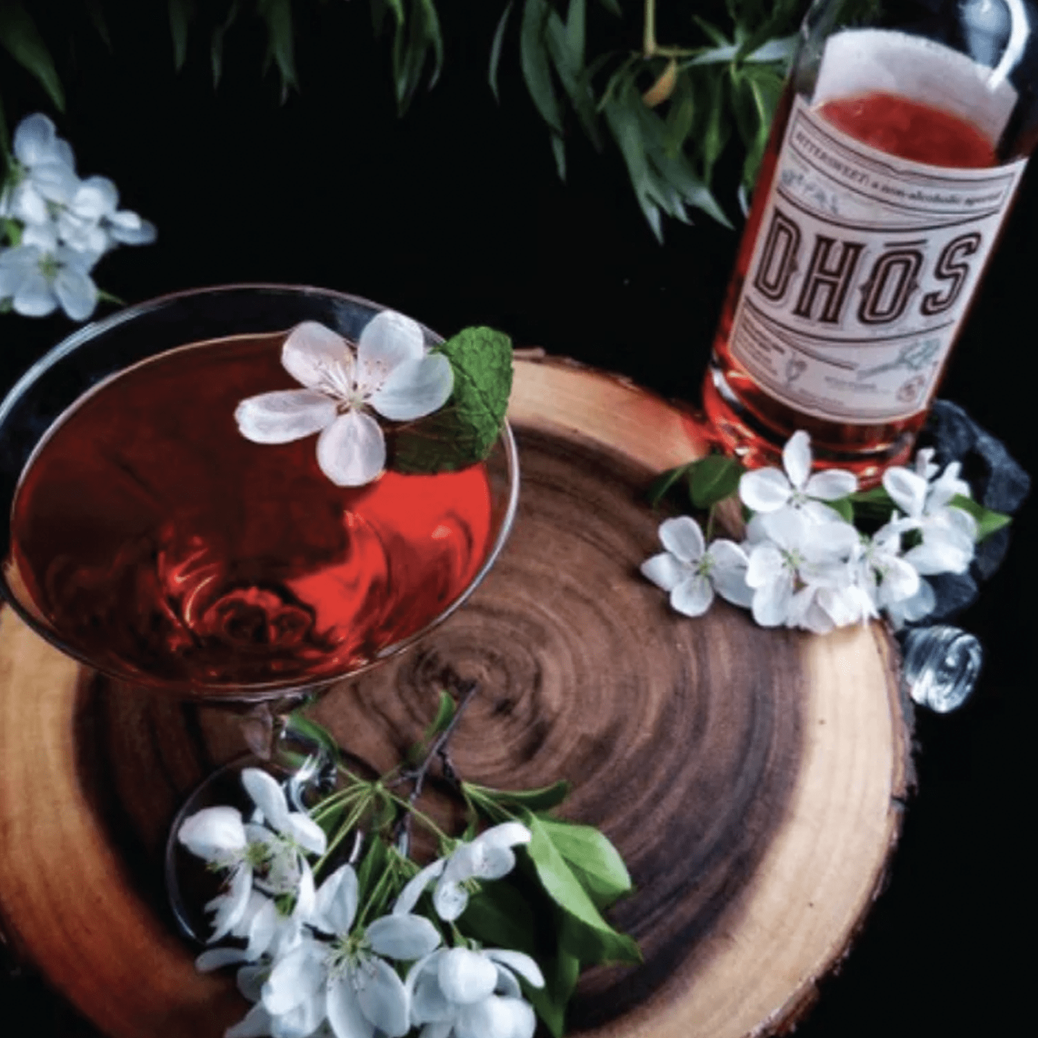 Dhos Handcrafted Non-Alcoholic Bittersweet Liqueur Aperitif - Keto-Friendly, Zero Sugar, Zero Calories, Zero Proof - 750 ML - Perfect for Mocktails