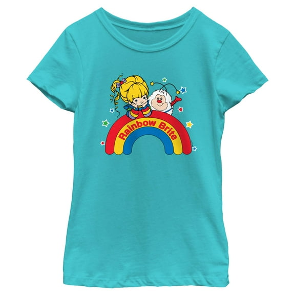 Girl's Rainbow Brite Wishing on a Rainbow Graphic T-Shirt