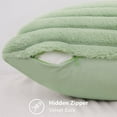 thumbnail image 4 of decorUhome Pack of 2 Faux Fur Plush Throw Pillow Covers 20x20, Soft Fluffy Striped Decorative Couch Pillow Covers , Sage Green, 4 of 9