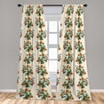 thumbnail image 2 of Nasturtium Window Curtains, Jungle Boho Inspirations Fantasy Floral Design with Leaves Greenery, Lightweight Decor 2-Panel Set with Rod Pocket, Pair of - 28"x84", Jade Green Pastel Green, by Ambesonne, 2 of 3