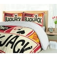 thumbnail image 5 of Ambesonne Poker Duvet Cover Sets, Casino Sign Showing Blackjack, 2-King, Cream Vermilion and Dark Grey, 5 of 7